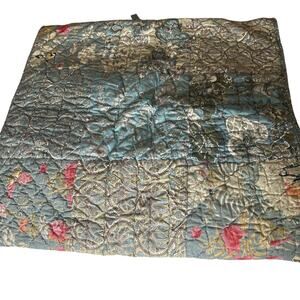 Pottery Barn Neena Patchwork Quilted Euro Sham 26" X 26” Cottagecore Floral